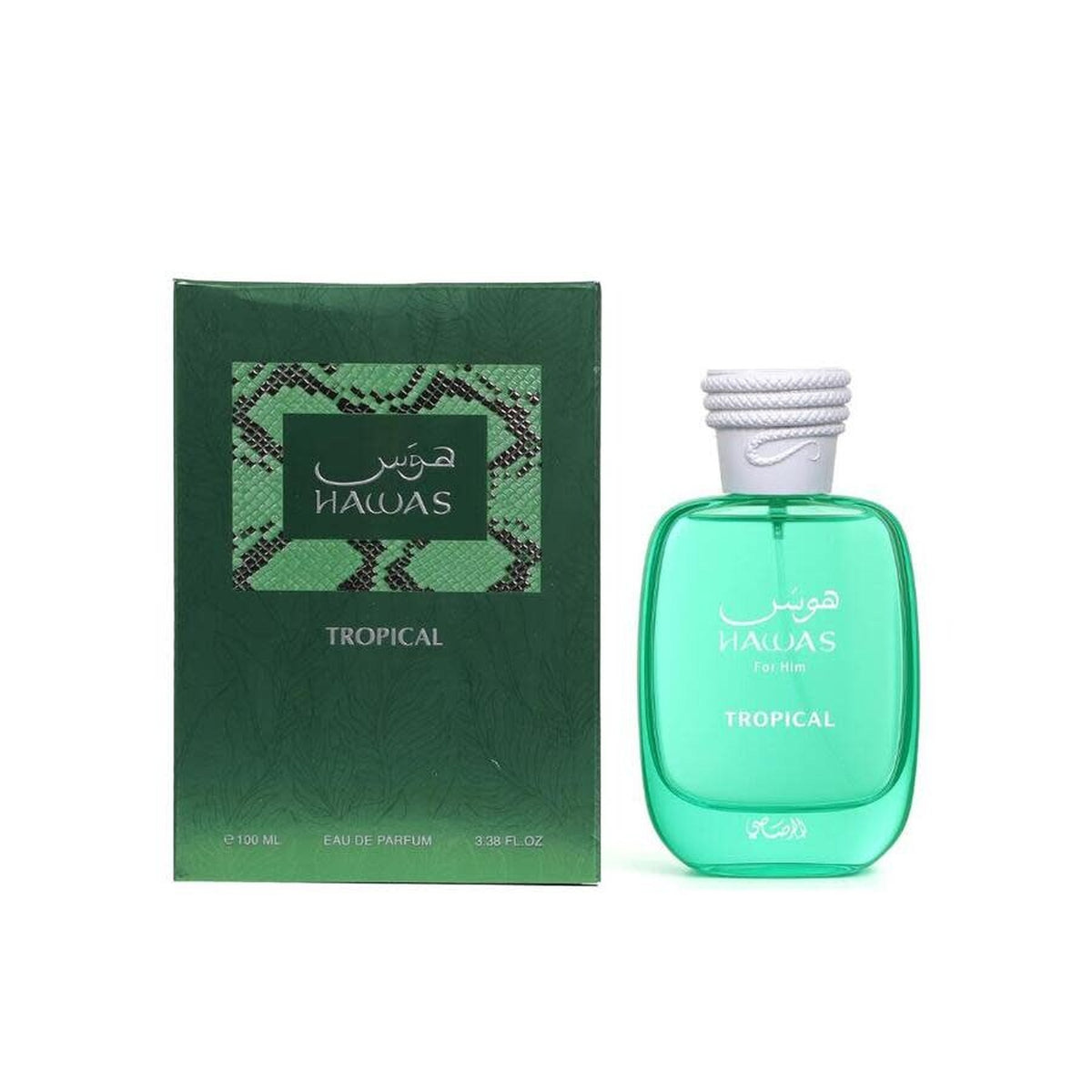 Rasasi Hawas Malibu 3.4 oz Eau de Parfum Spray bottle