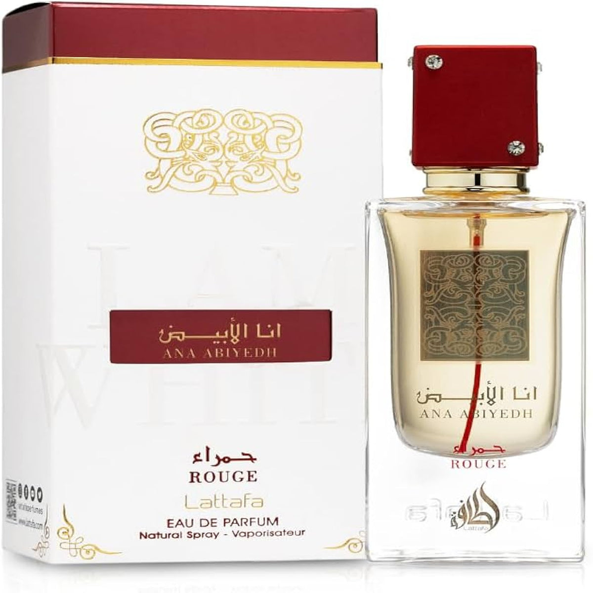 Lattafa Ana Abiyedh Rouge 2.0 oz Eau de Parfum Spray bottle