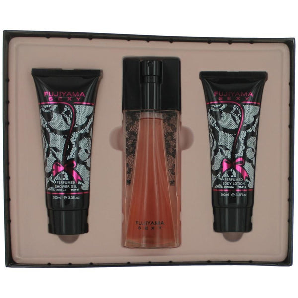 Fujiyama Sexy 3 piece men's fragrance set with 3.3 oz cologne, shower gel, and after shave balm
