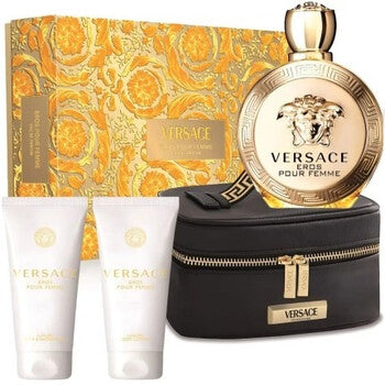VERSACE EROS 4PC (3.4OZ EDP + 3.4 SG + 3.4BL + MINI) - Set